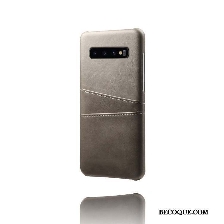 Samsung Galaxy S10 Coque De Téléphone Téléphone Portable Étui En Cuir Bleu Carte Protection