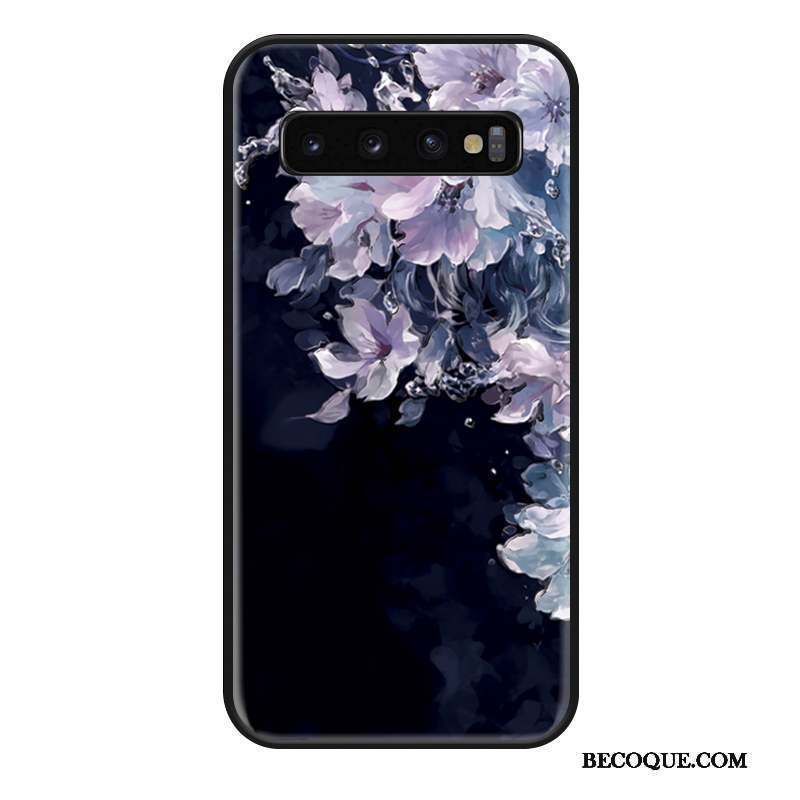 Samsung Galaxy S10+ Coque Dessin Animé Chat Art Incassable Silicone Ornements Suspendus