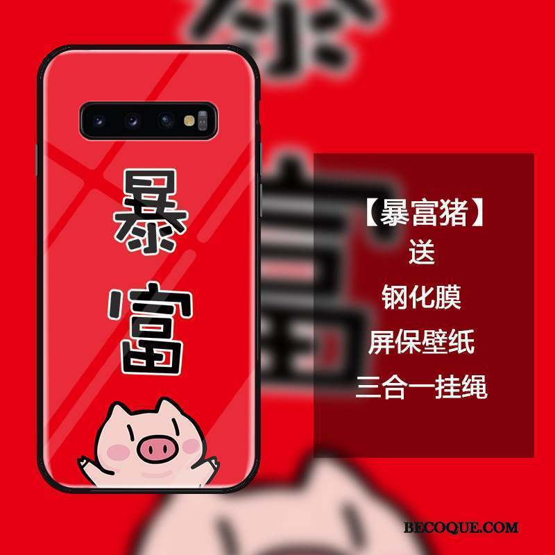 Samsung Galaxy S10 Coque Dessin Animé Net Rouge Personnalité Protection Incassable Charmant