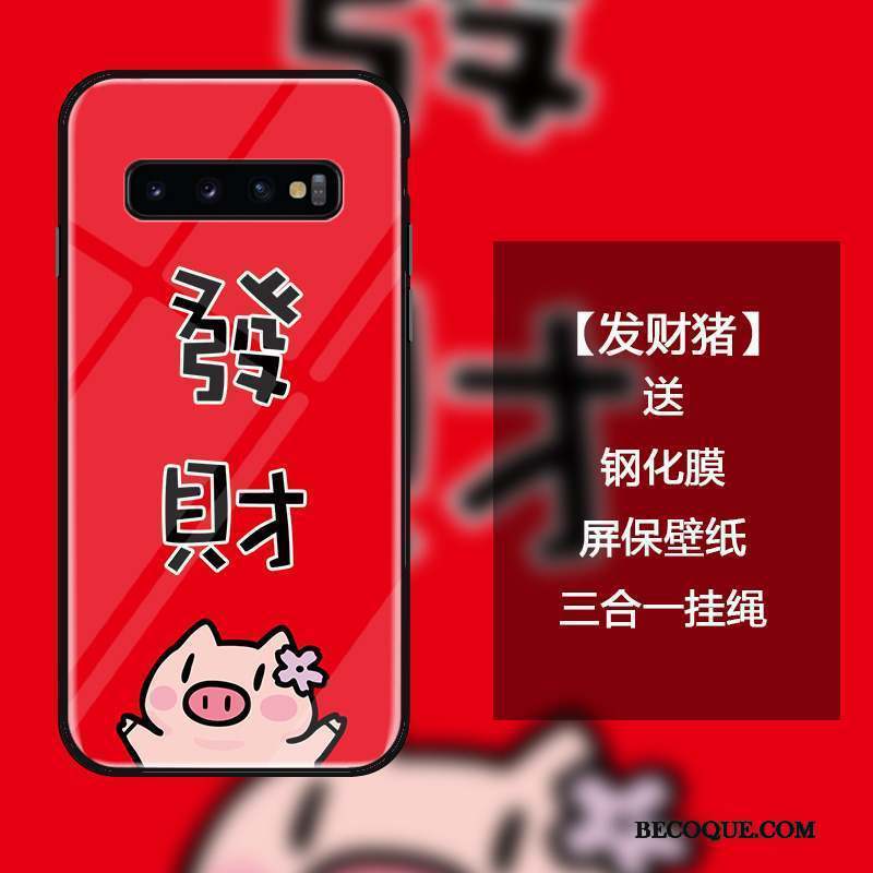 Samsung Galaxy S10 Coque Dessin Animé Net Rouge Personnalité Protection Incassable Charmant