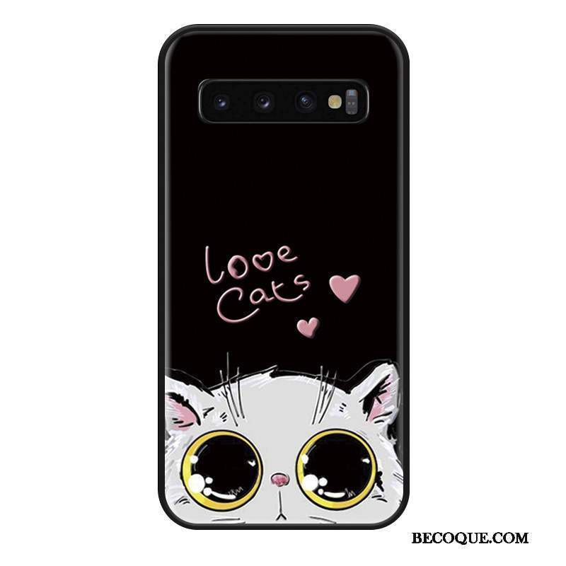 Samsung Galaxy S10+ Coque Frais Ornements Suspendus Blanc Incassable Silicone Dessin Animé