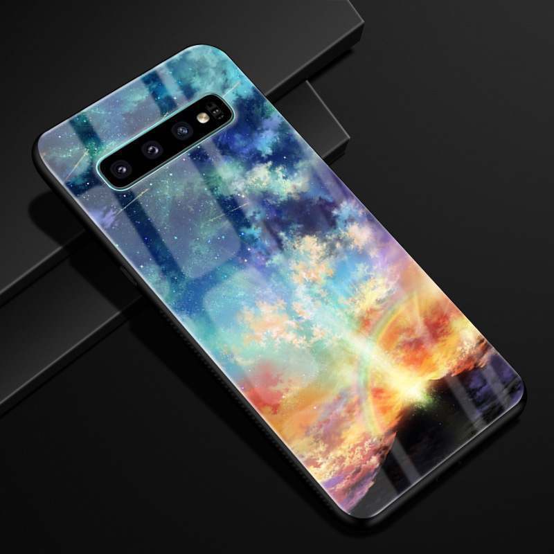 Samsung Galaxy S10+ Coque Incassable Étui Tendance Ciel Étoilé Verre Luxe