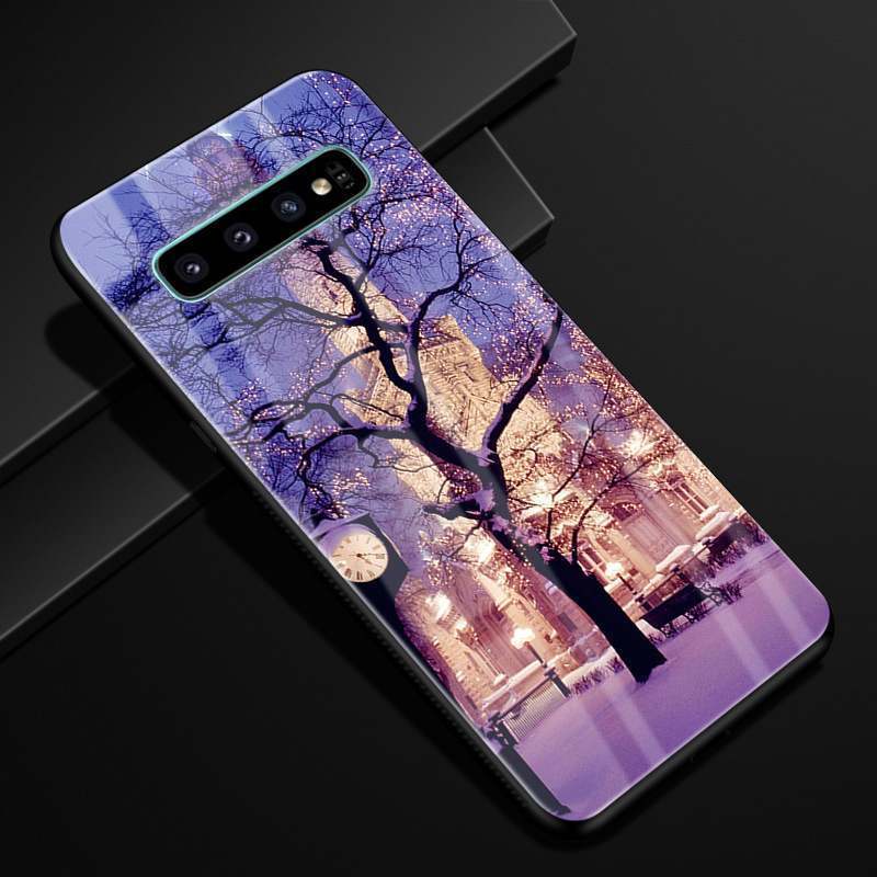 Samsung Galaxy S10+ Coque Incassable Étui Tendance Ciel Étoilé Verre Luxe