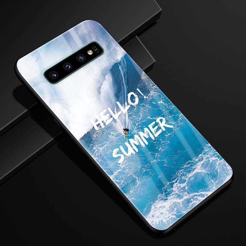 Samsung Galaxy S10+ Coque Incassable Étui Tendance Ciel Étoilé Verre Luxe