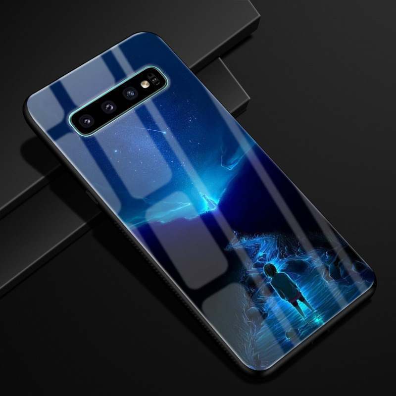 Samsung Galaxy S10+ Coque Incassable Étui Tendance Ciel Étoilé Verre Luxe