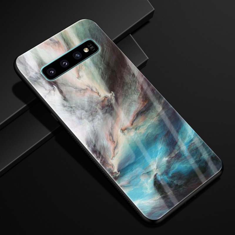 Samsung Galaxy S10+ Coque Incassable Étui Tendance Ciel Étoilé Verre Luxe