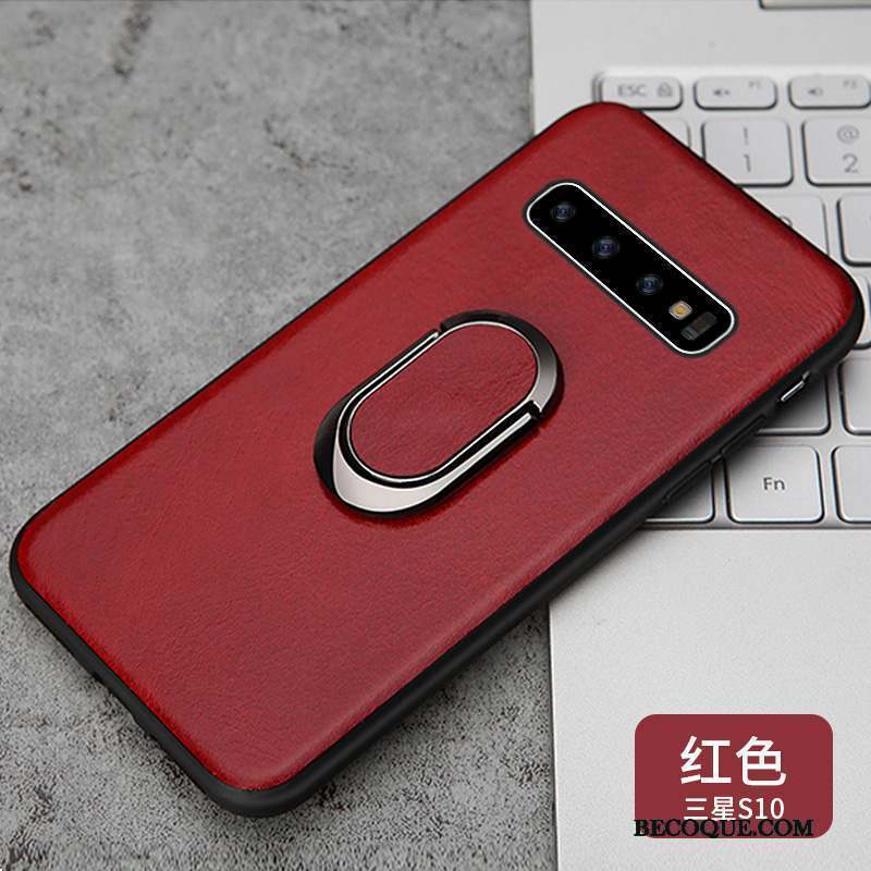 Samsung Galaxy S10 Coque Luxe Marque De Tendance Protection Tout Compris Anneau Business