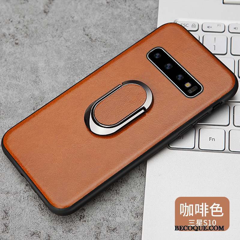 Samsung Galaxy S10 Coque Luxe Marque De Tendance Protection Tout Compris Anneau Business