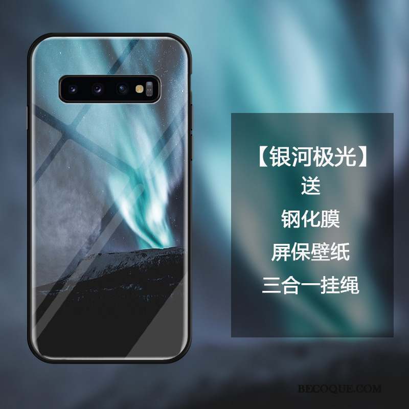 Samsung Galaxy S10 Coque Luxe Protection Mode Ornements Suspendus Personnalité Bleu