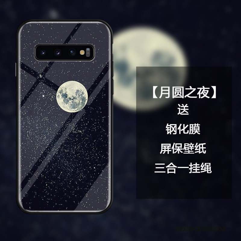 Samsung Galaxy S10 Coque Luxe Protection Mode Ornements Suspendus Personnalité Bleu