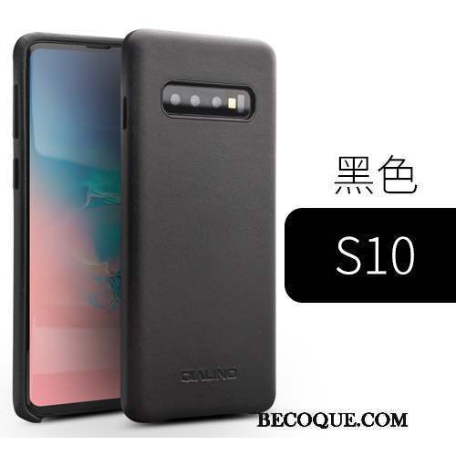 Samsung Galaxy S10 Coque Mode Cuir Véritable Téléphone Portable Légères Business Étui En Cuir