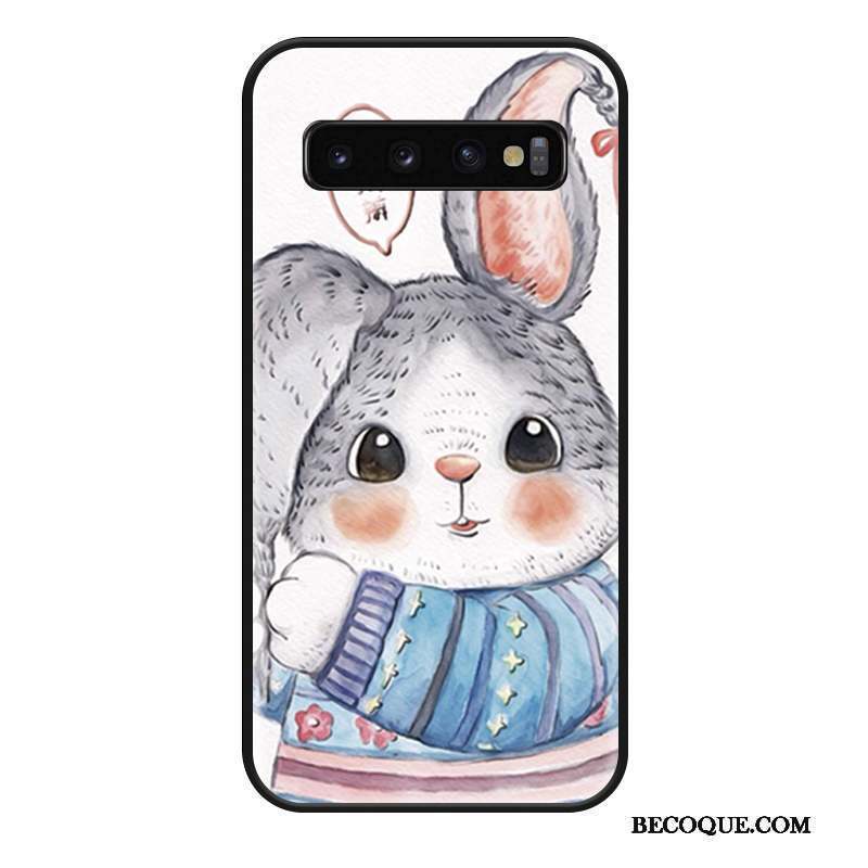 Samsung Galaxy S10+ Coque Net Rouge Dessin Animé Tout Compris Protection Amoureux Charmant