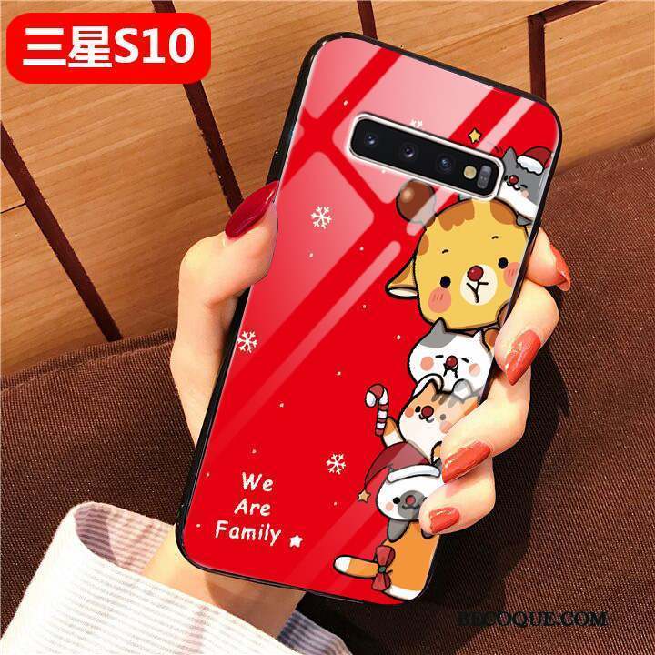 Samsung Galaxy S10 Coque Net Rouge Incassable Difficile Charmant Protection Étui