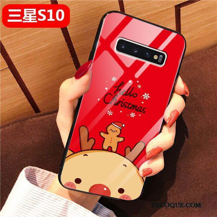 Samsung Galaxy S10 Coque Net Rouge Incassable Difficile Charmant Protection Étui