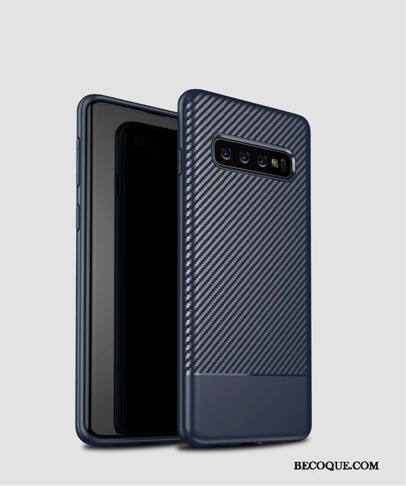 Samsung Galaxy S10+ Coque Noir Métal Nouveau Verre Marque De Tendance Étui