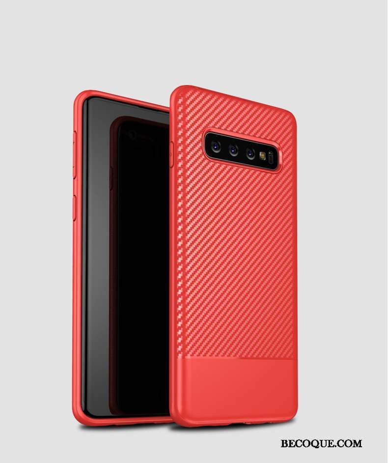 Samsung Galaxy S10+ Coque Noir Métal Nouveau Verre Marque De Tendance Étui