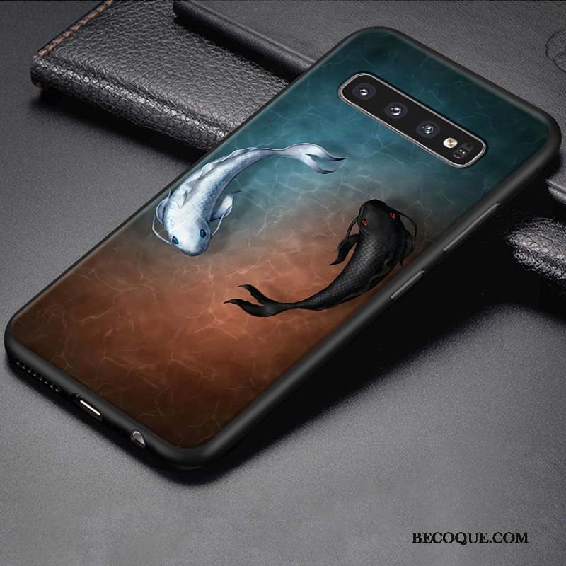 Samsung Galaxy S10 Coque Personnalisé Bleu Personnalité Dessin Animé Étui Protection