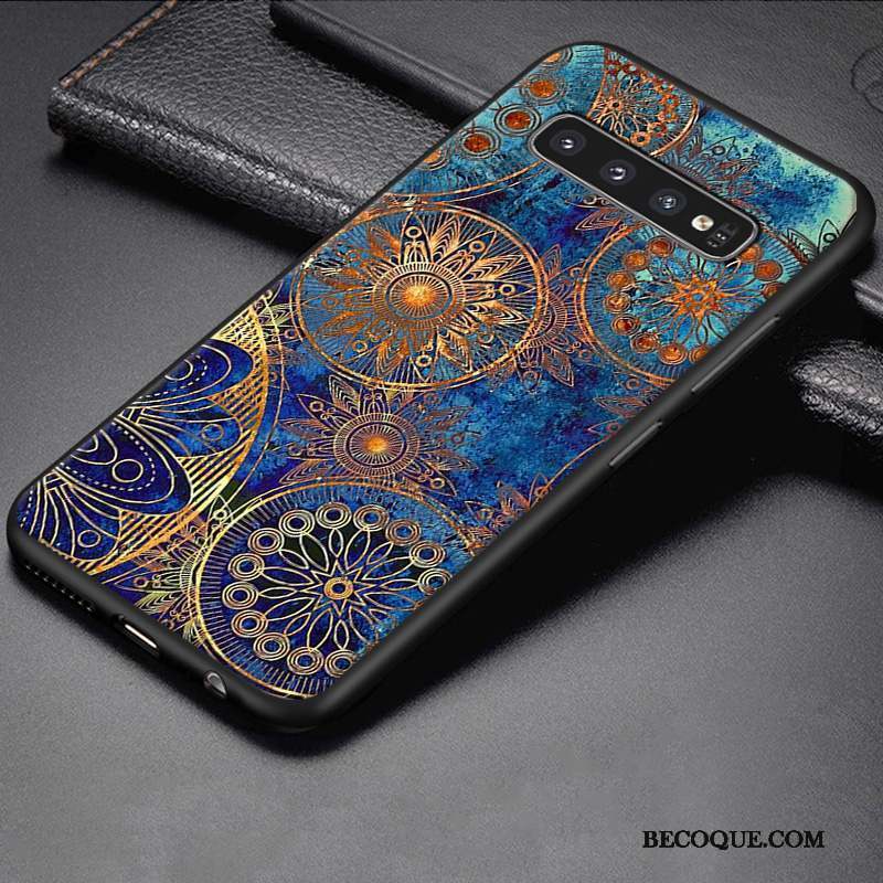 Samsung Galaxy S10 Coque Personnalisé Bleu Personnalité Dessin Animé Étui Protection