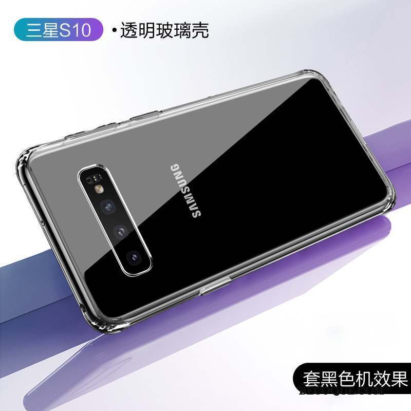 Samsung Galaxy S10 Coque Personnalité Incassable Verre Transparent Étui Silicone