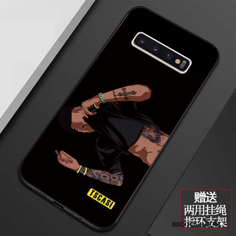 Samsung Galaxy S10 Coque Personnalité Étui Protection Créatif Noir Fluide Doux