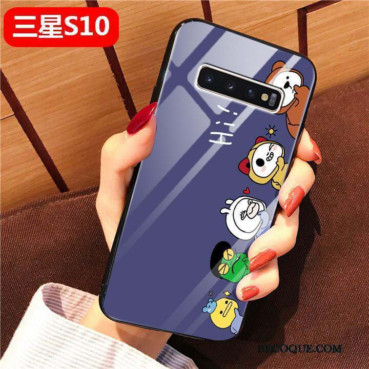 Samsung Galaxy S10 Coque Protection Charmant Étui Verre Difficile Dessin Animé