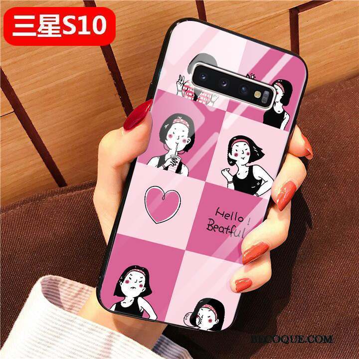 Samsung Galaxy S10 Coque Protection Charmant Étui Verre Difficile Dessin Animé