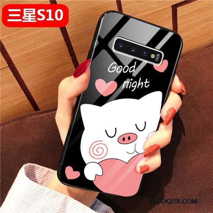 Samsung Galaxy S10 Coque Protection Charmant Étui Verre Difficile Dessin Animé