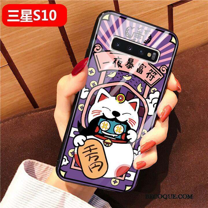 Samsung Galaxy S10 Coque Protection Créatif Dessin Animé Silicone Violet Nouveau