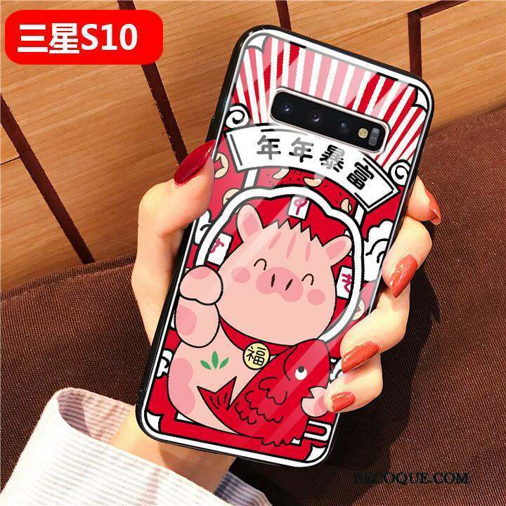 Samsung Galaxy S10 Coque Protection Créatif Dessin Animé Silicone Violet Nouveau