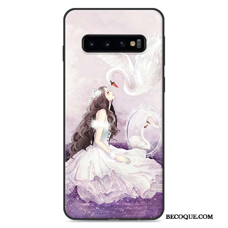 Samsung Galaxy S10+ Coque Protection Silicone Charmant Violet Personnalité Étui