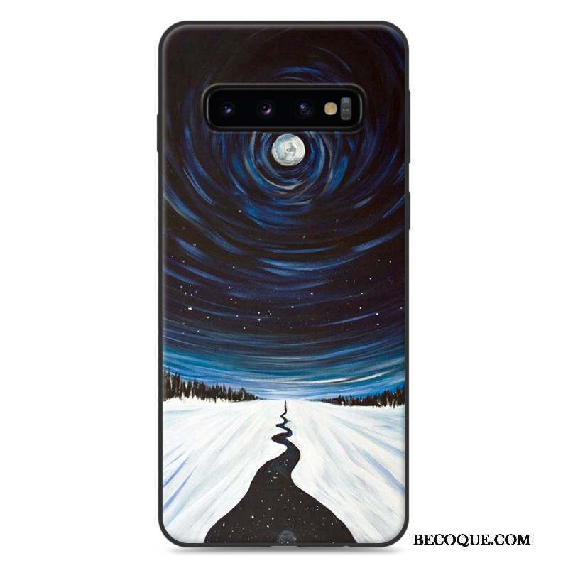 Samsung Galaxy S10+ Coque Protection Silicone Charmant Violet Personnalité Étui