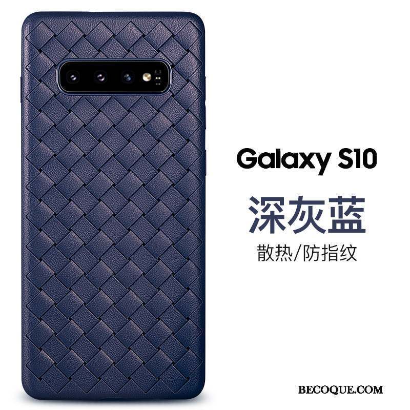 Samsung Galaxy S10 Coque Protection Silicone Personnalité Tissage Marque De Tendance Respirant