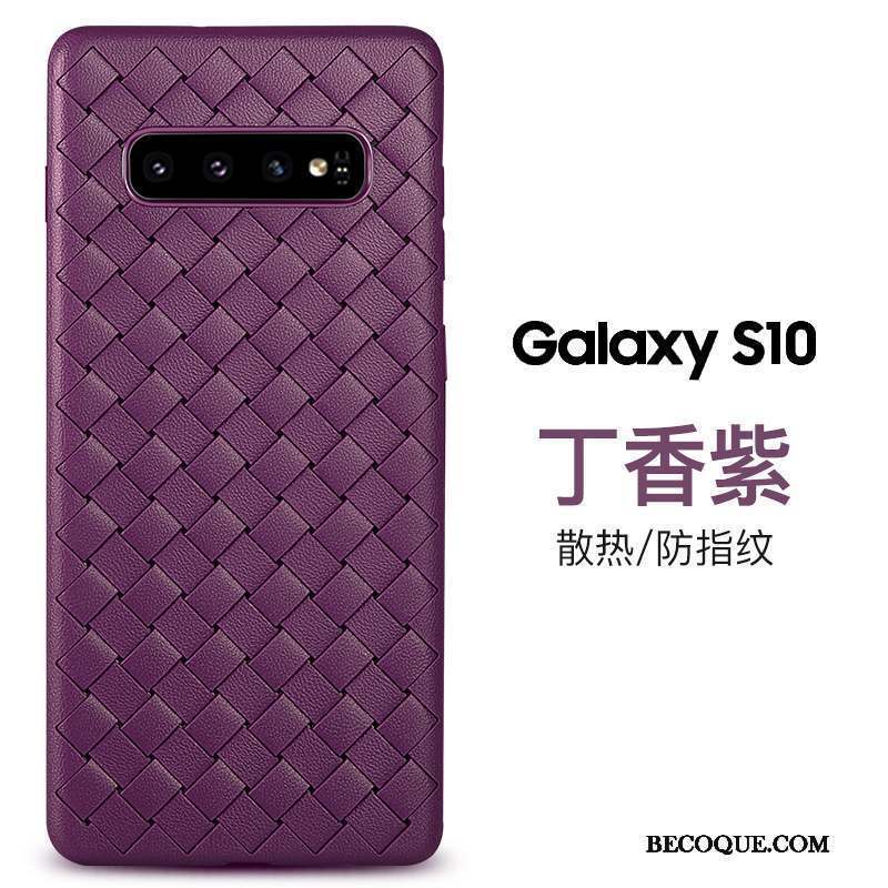 Samsung Galaxy S10 Coque Protection Silicone Personnalité Tissage Marque De Tendance Respirant