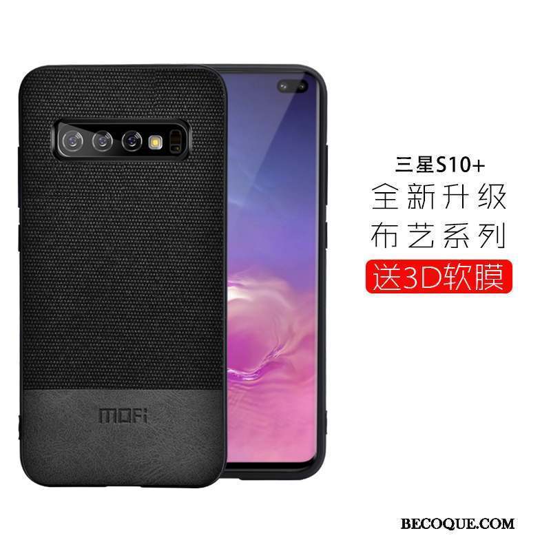 Samsung Galaxy S10+ Coque Protection Très Mince Tissu Téléphone Portable Fluide Doux