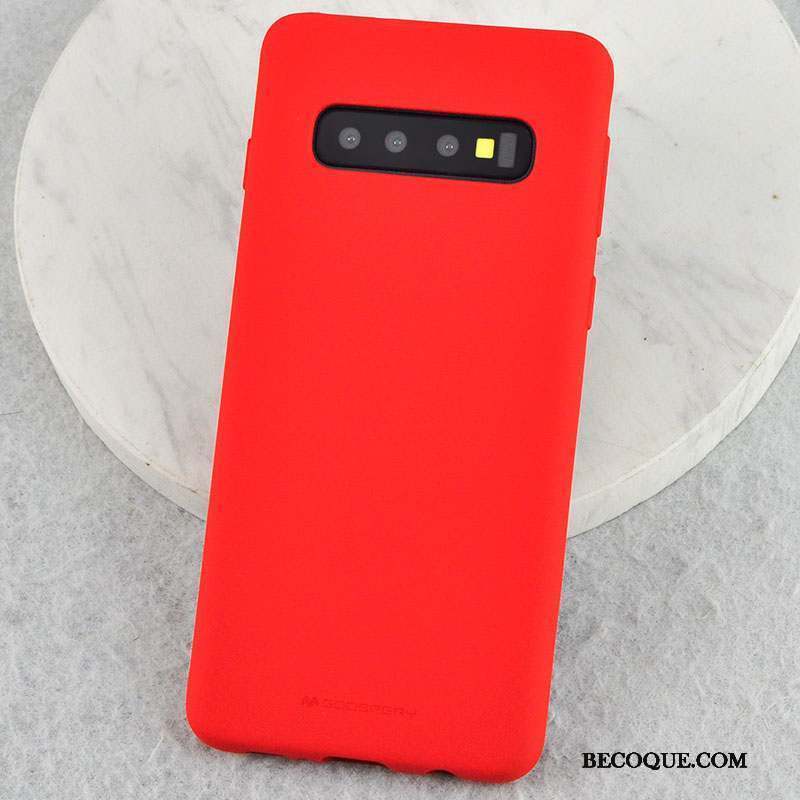 Samsung Galaxy S10+ Coque Sentir Étui Transparent Silicone Incassable Rose