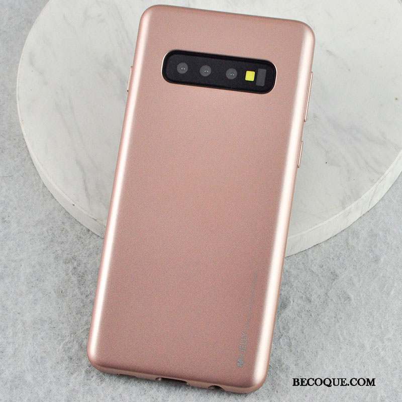 Samsung Galaxy S10+ Coque Sentir Étui Transparent Silicone Incassable Rose