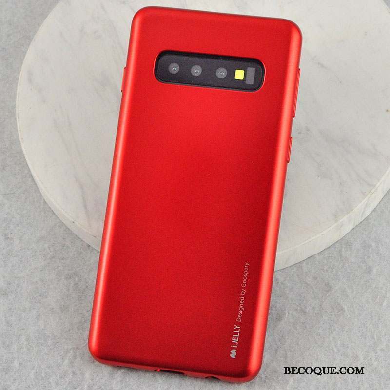 Samsung Galaxy S10+ Coque Sentir Étui Transparent Silicone Incassable Rose