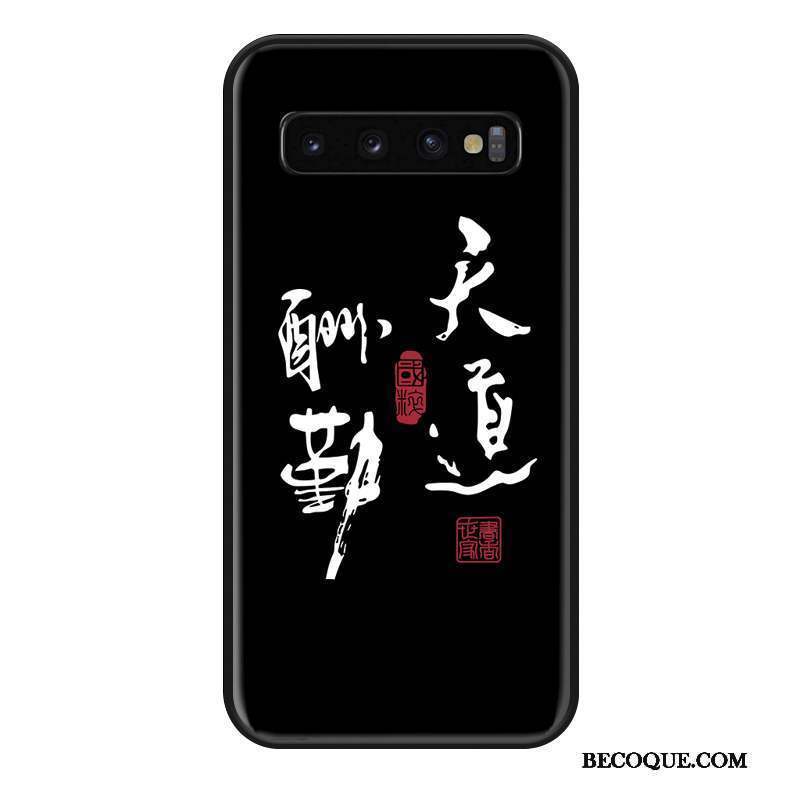 Samsung Galaxy S10 Coque Silicone Noir Incassable Classiques Étui Marque De Tendance