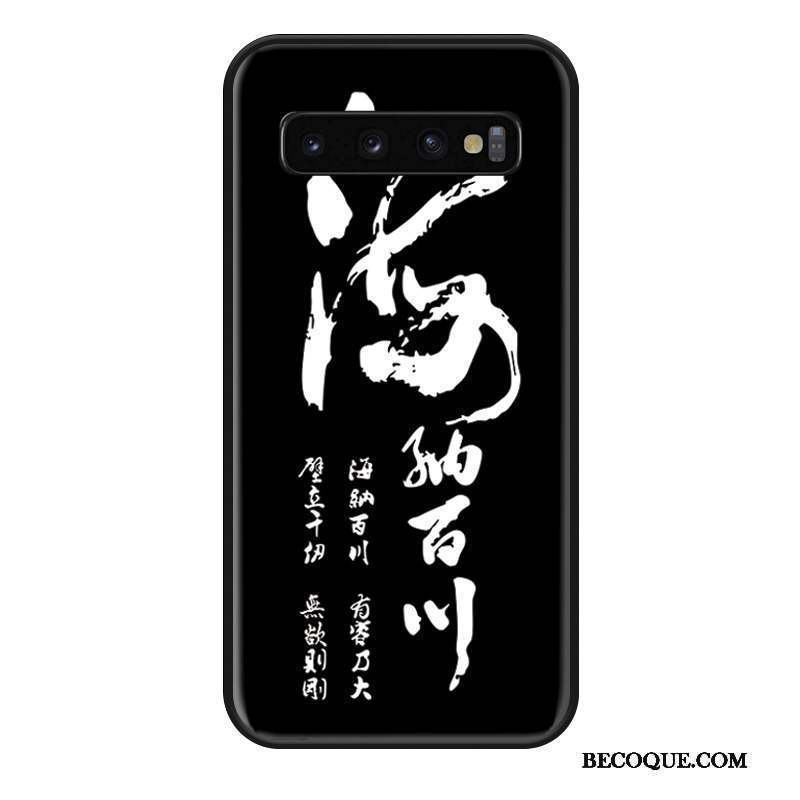 Samsung Galaxy S10 Coque Silicone Noir Incassable Classiques Étui Marque De Tendance