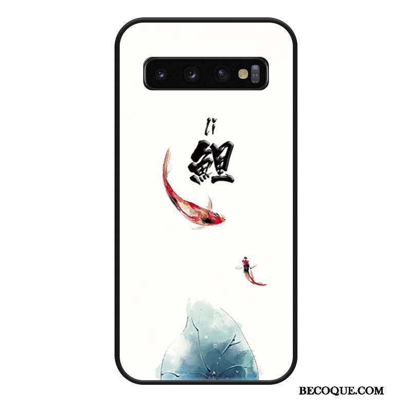 Samsung Galaxy S10+ Coque Style Chinois Encre Tout Compris Étui Simple Personnalité