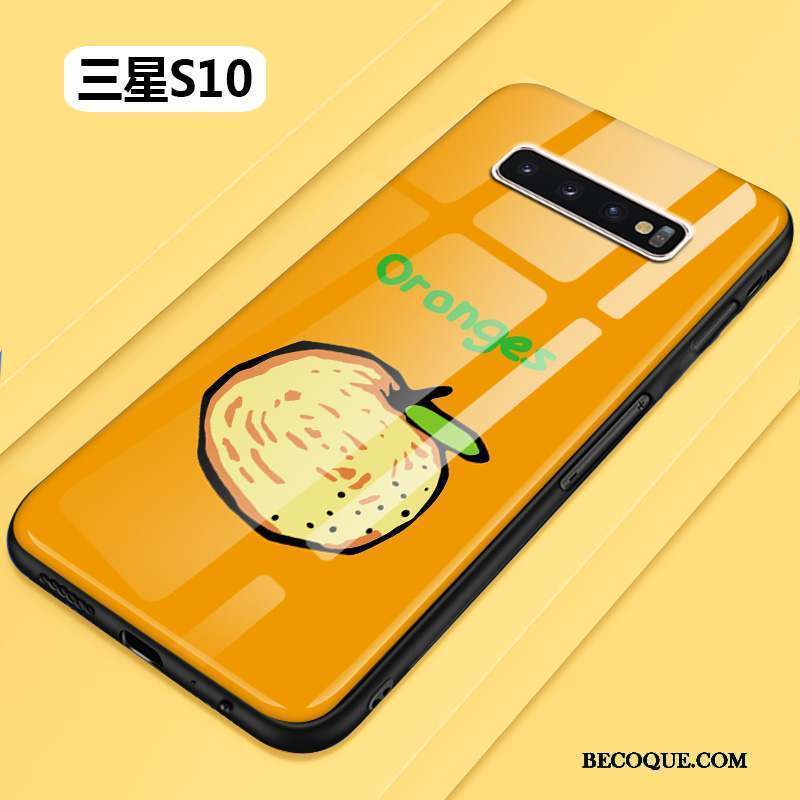 Samsung Galaxy S10 Coque Tout Compris Incassable Difficile Frais Verre Jaune