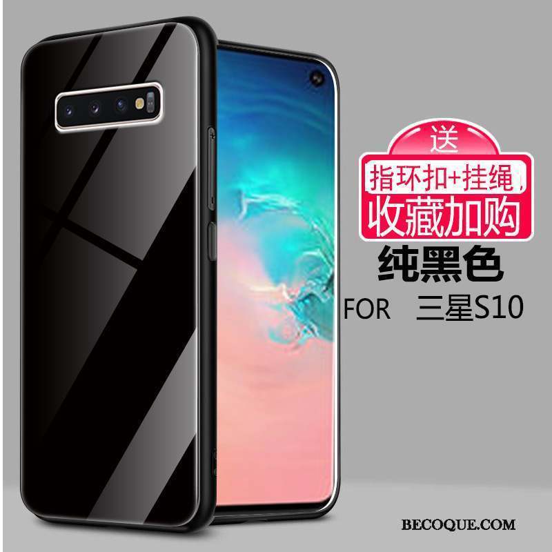 Samsung Galaxy S10 Coque Vent Créatif Incassable Silicone Verre Clair