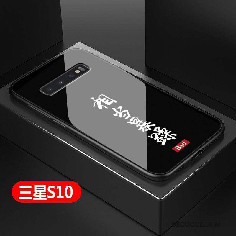 Samsung Galaxy S10 Coque Verre Silicone Étui Difficile Créatif Protection