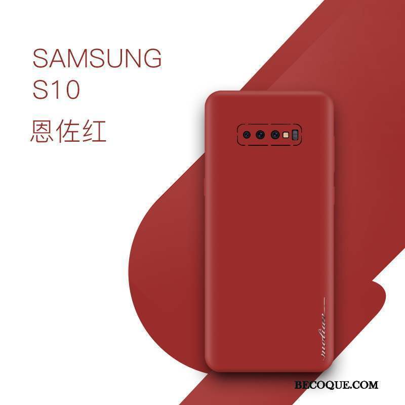 Samsung Galaxy S10 Coque Étui Cuir Véritable Protection Bleu Très Mince Créatif