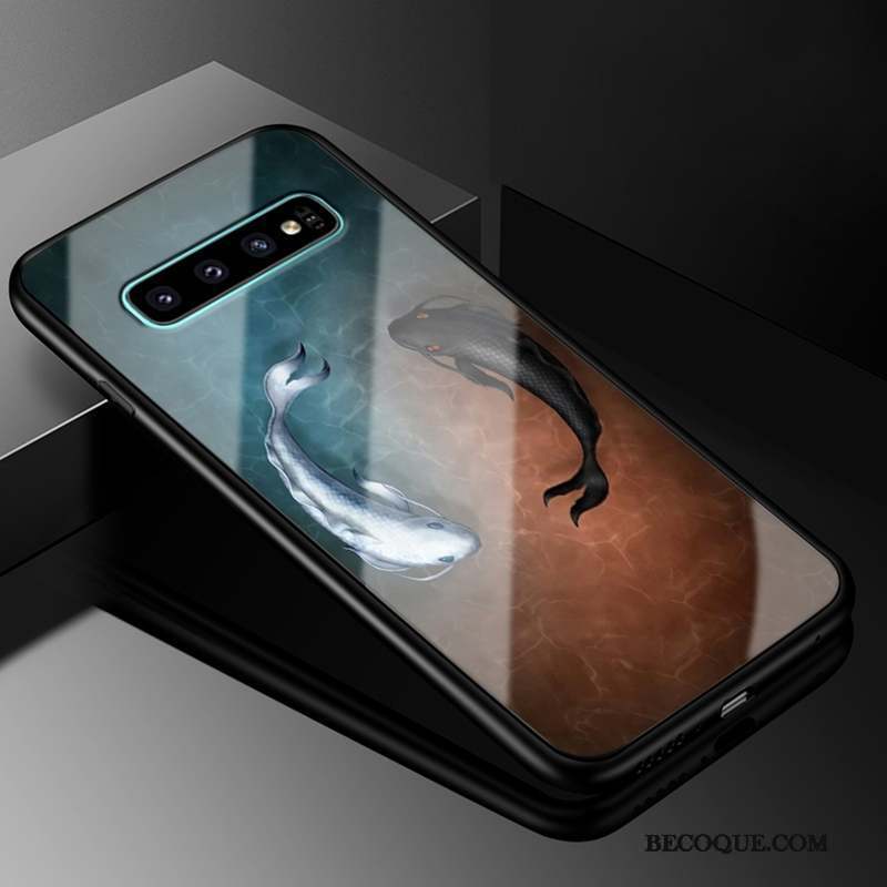 Samsung Galaxy S10+ Créatif Coque De Téléphone Personnalité Verre Protection Incassable