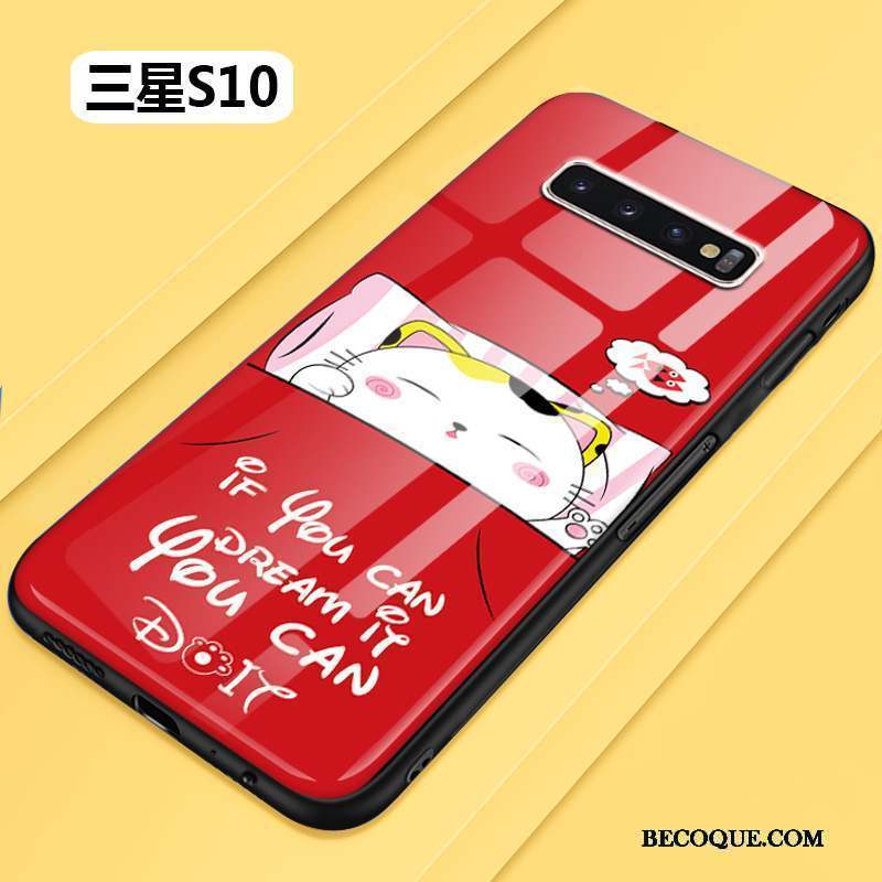 Samsung Galaxy S10 Dessin Animé Coque De Téléphone Tout Compris Verre Incassable Silicone