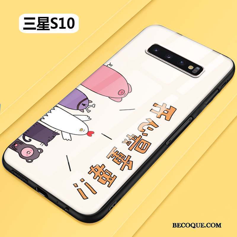 Samsung Galaxy S10 Dessin Animé Coque De Téléphone Tout Compris Verre Incassable Silicone