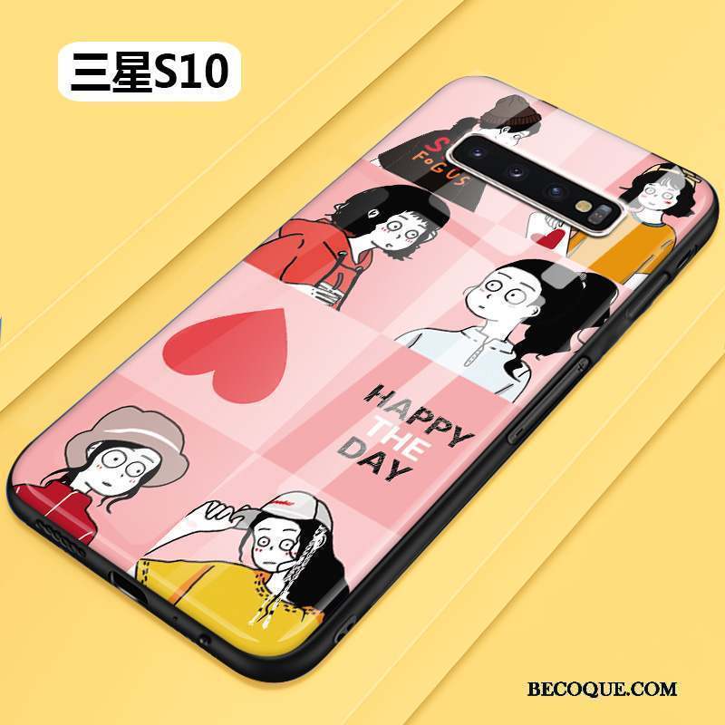 Samsung Galaxy S10 Dessin Animé Coque De Téléphone Tout Compris Verre Incassable Silicone