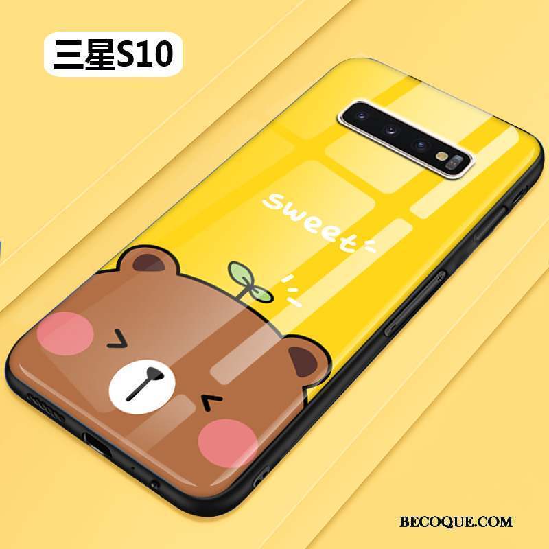 Samsung Galaxy S10 Dessin Animé Coque De Téléphone Tout Compris Verre Incassable Silicone