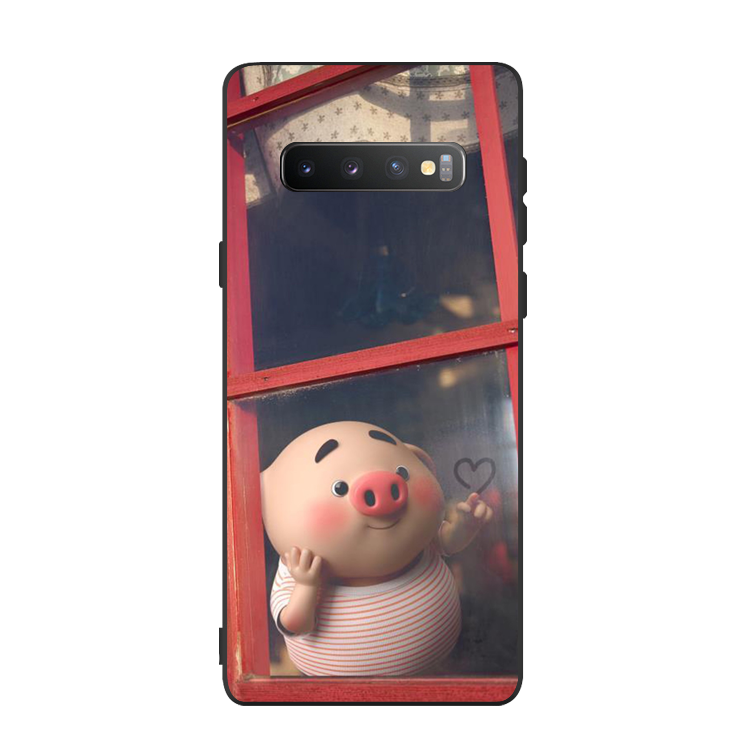 Samsung Galaxy S10+ Dessin Animé Fluide Doux Coque De Téléphone Silicone Rouge Charmant